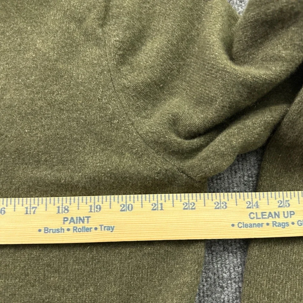 Banana Republic Quarter Zip Sweater Mens XL Olive Green Lambswool Cashmere Knit
